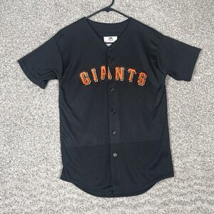San Francisco Giants Majestic Jersey Youth Large Black Made In The USA Stitched